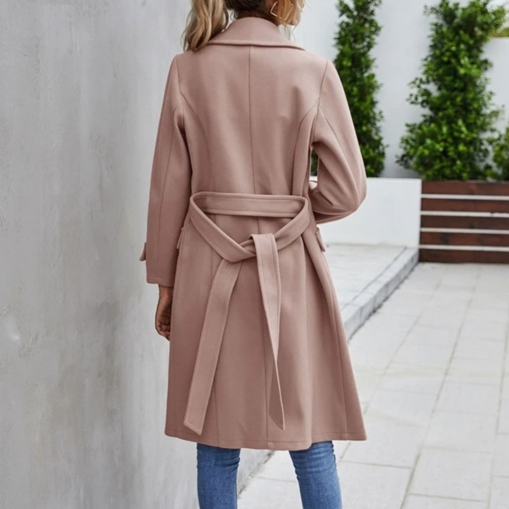 Belted double button coat size medium - Picture 3 of 6